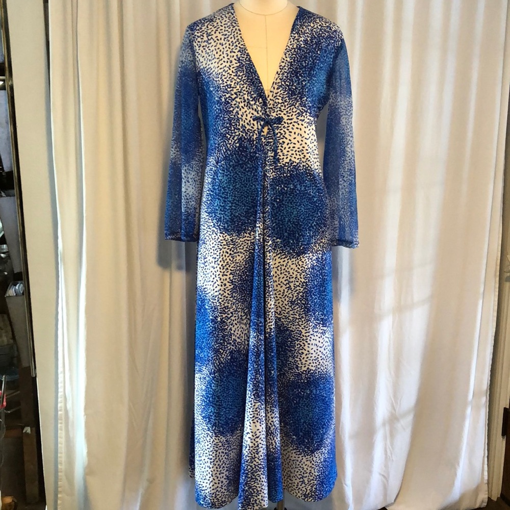 Vintage Mary Martin confetti orb maxi dress